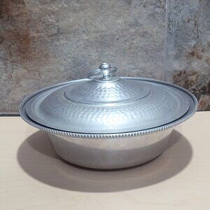 Vintage BW Buenilum Hammered Aluminum Serving Dish with Lid